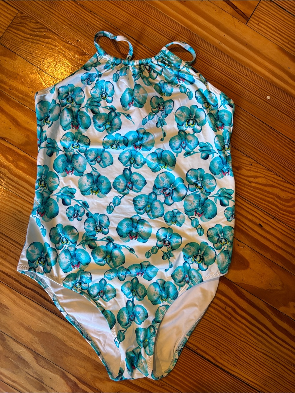 Vilebrequin White One-Piece Swimsuit with Teal Floral Print